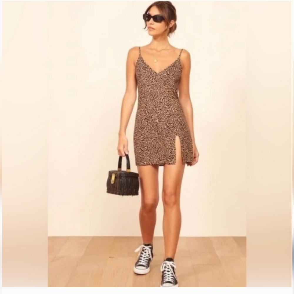 Reformation, Leopard Print Mini Dress
